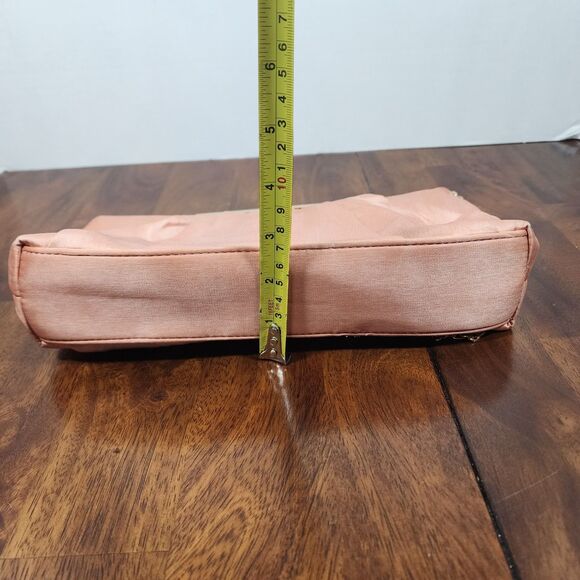 CHARMING TAILOR Clutch Evening Bag Elegant Pleated Satin Formal Blush Pink - Picture 7 of 9